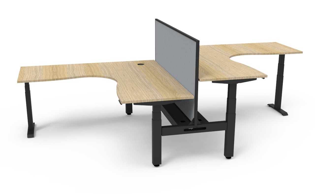 Boost+ 2 Person Corner Workstation - with Screens